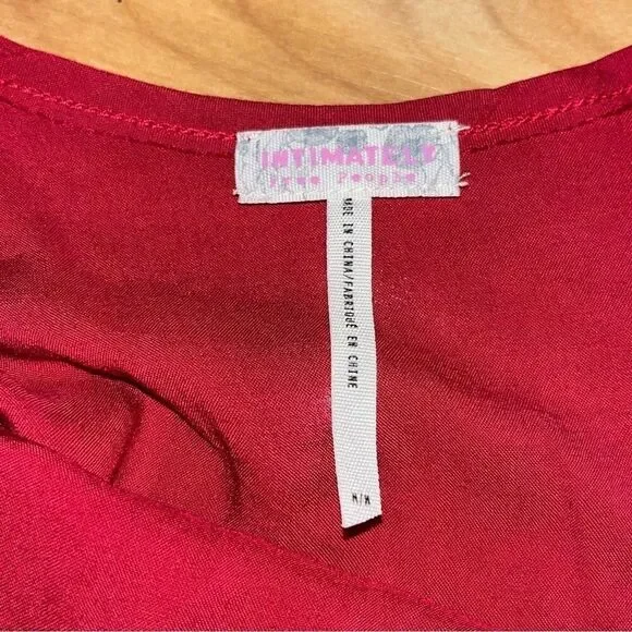 Women's Intimately Free People Red Tunic Top with Lace Hem - Picture 5 of 7